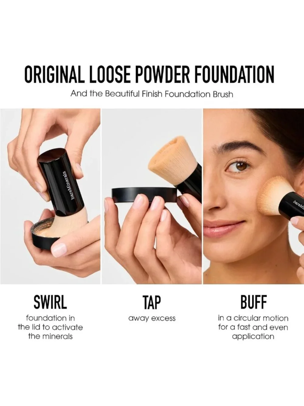 Loose Powder Foundation SPF 15 - Sheer to Full Coverage Face Makeup with Sun